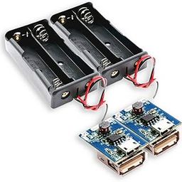 SP 18650 Lithium Battery Holder Case/Mount/Socket with DIY Powerbank Modulefor Rechargeable Battery Charging Combo - Pack of (2 Case + 2 Module )-14