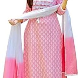 Women Kurta Pant Set with Dupatta | Ethnic Set Straight Kurta For Girls | Designer Suit | Kurta Set | Women Wear | Suit Set-picture-54