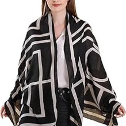 Women's Geometric Print Cotton Scarf Stoles Shawl Head Scarve-14