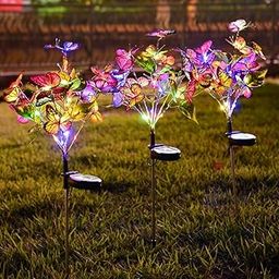 YEEZTY Outdoor Solar Garden Lights Waterproof Decorative Solar Lights Patio Pathway Decoration, High Flexibility Iron Wire & Realistic Butterflies Gifts for Women Mother's Day Yard Patio Lawn (2 pack)-image-68