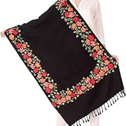 Women's Woolen Kashmiri Border emboridered Shawl Stole-image-10