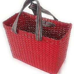 Sonas Creation Paperus, Red, Large, Picnic Basket, Lunch Bag, Tiffin Basket for office, Carry Bag for Lunch Box & Bottles, Eco-Friendly, Handmade, of Paper Ropes Height 11 Length 14 & 7 Inch Wide Base-image-17