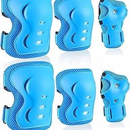 Jaspo Secure Hybrid Professional Protective Gear Set (Knee/Elbow/Wrist Guard) for Skateboarding, Roller Skating, Inline Skating, Cycling and Other Sports Kids, Boys and Girls (S, Blue)-picture-2
