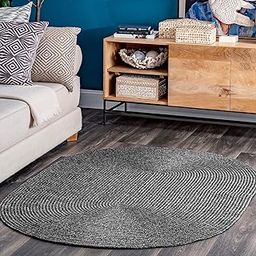 Xenluxe Oval Charcoal Cotton Runner Rug – Handwoven Natural Hallway Runner for Kitchen, Bedroom, Entryway | Farmhouse & Boho Style Rug — (Charcoal Cotton, 2x5 feet, Oval)-image-4
