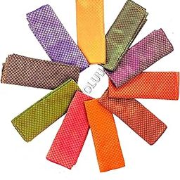 Unstitched Blouse Piece Material Silk Cotton Blend For Women Multicolour For Gifting (Pack of 10 Pieces, 1 Meter Each)-image-77