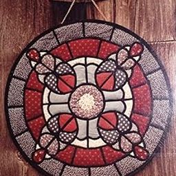 Round Quilted Stain Glass - Machine or Hand Applique 19"-picture-24