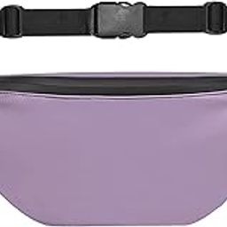 Unisex Premium Leather Waist Pack Travel Handy Hiking Zip Pouch Elegant Style Document Money Phone Belt Sport Bag for Men and Women Adjustable Strap (Purple Venus1)-image-13