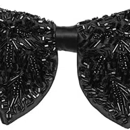 axlon Mens Black Embroidery Work Handmade Bow tie for Men - Unique Design (BEM_8)-picture-5