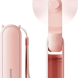 Gaiatop Mini Handheld Fan, Portable Personal Folding Cooling Hand Fan Rechargeable Battery Operated with 2 Speed USB Desk Fan for Home Office Travel (Pink)-17