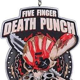 Nemesis Now Five Finger Death Punch Hanging Xmas Decoration 9.5cm, Resin, Red, Officially Licensed Five Finger Death Punch Christmas Decoration, Cast in Resin, Expertly Hand-Painted-12