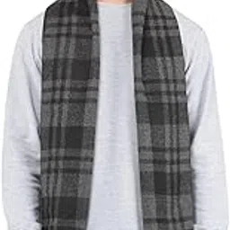 cantabil Men Checkered 100% Acrylic Grey Mufflers | Winter Wear Muffler for Men | Mens Warm Muffler for Winter Wear (P_MMUF00075)-picture-21