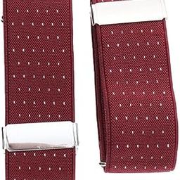 Anti-Slip Elastic Shirt Sleeve Holders Polka Dot Armbands Garters Burgundy-image-5