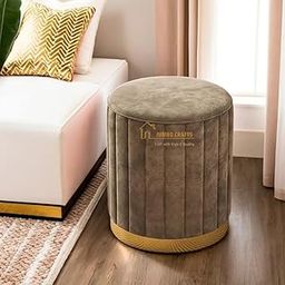 CraftLense Ottoman Stool for Living Room, Office, Home Decor & Dressing Table | Foot Rest Pouf | Office Stool (Brown)-image-55