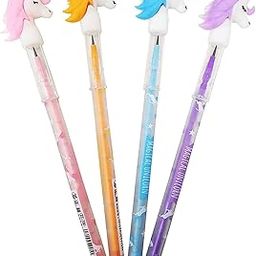 SAMVARDHAN Beautiful Designer Full Unicorn Pack Of 4 Pencils Mix Design, Colour, Ink black-image-12