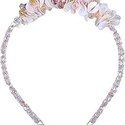 1 Pcs Multicolored Stones Flower Crystal Tiara And Pearls Fancy Hair Bands Stylish Headwear Handmade Hair Bands For Women Girls Children Kids And Teenagers-18