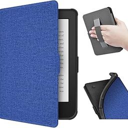 ERUNTO Case for 6-inch Kobo Clara 2E (Released in 2022)/Tolino Shine4, TPU Cover with Cloth Texture and Hand Belt on The Back, Magnetic Shell Cover with Smart Wake-up/Sleep Function (Blue)-8