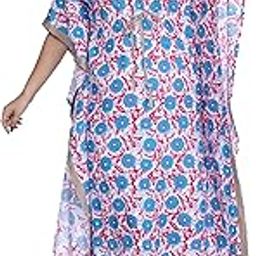 Women Long Cotton Maxi Kaftan Nighty Gown/Maxi/Gown/Kaftan Nightwear/Long Printed Caftan Maxi/Kaftan Dress/Nightwear Gown-image-10