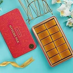 ANAND Mysore Pak - Special Pure Ghee Mysore Pak Soft Melt in Mouth Indian Sweets Mithai Box, Exclusive Sweets Gift Box for Any Occasion (500 gm)-25