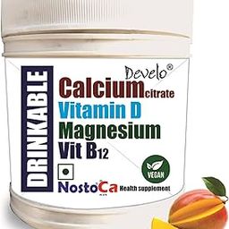 Develo Calcium and Vitamin D Supplement for Women & Men, with Magnesium, Zinc, B12 for Bone Health & Joint Support Drinkable Powder – 600 g Mango-image-20