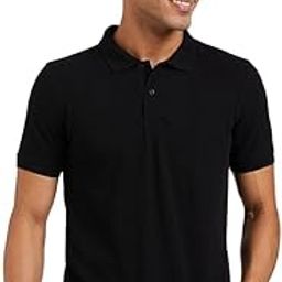 Men Black Solid Polo Collar T-Shirt Half Sleeves | Plain-Regular Fit-image-73