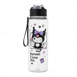 SHAKTISM Kuromi, Cinnamoroll Kids Sipper Water Bottle, 900 ml, Portable with Strap, BPA Free (Kuromi Transparent Sipper)-image-79