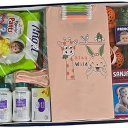Ambika Stores Readymade 8 Pcs Newborn Baby Gift Set Has All Newborn Baby Essential | Health Care, Bath & Skin Care | Best Gift Set for Unisex Baby (0-6 Month, Orange)-image-4