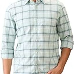Men Slim Fit Checks Pattern Pure Cotton Semi Cutaway Collar Full Sleeve Casual Shirt-picture-14