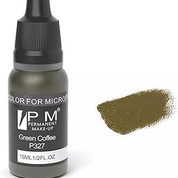 PM Permanent Makeup Cosmetic Color Micro Pigment by BELLE GAGA ™ Eyebrows Permanent Makeup Pigment - Micro Pigment Cosmetic Colour Tattoo Ink Microblading Pigment (P327 Green Coffee)-image-91