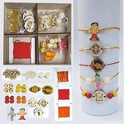 Sippu Rakhi Making Kit DIY Rakhis-Fancy Rakhi Making Material Beads,Charms-Raksha Bandhan Materials Craft Combo Rakhi Making DIY Kit-Art and Craft Kit Gift for Kids and Adults,Assorted-picture-17