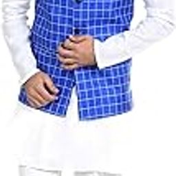 Yellow Checks Jute Nehru Jacket-image-33