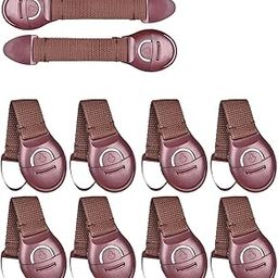 GLUN® Drawer Brown Locks Belt One Side Release Buckles Clips Strong Double Side Tape, Locks for Drawers, Cabinets, Fridge, Cupboard Lock, Strong and Adhesive Safety Locks Pack of 10-picture-26