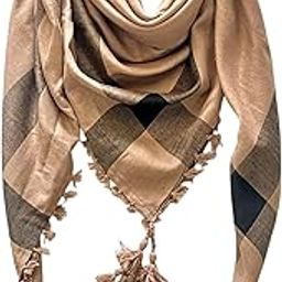 Square Check Unisex Scarf Cotton Blend Stole for fashion/head covering-image-79