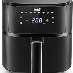 Indo 6 Litre Digital Air Fryer with Touch Panel, uses up to 90% less fat, 7 Pre-set Menu, 360° Air Circulation, 1700 Watts with Rapid Air Technology, 1 Years warranty, Large Capacity (Black)-picture-13