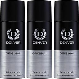 DENVER Black Code Deodorant - 200ML Each (Pack of 3) | Long Lasting Deo Body Spray - For Men-image-14