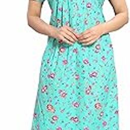 Women's Cotton All Over Print Maxi Maternity Nighty-image-51