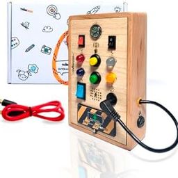 Thinkwud, Interactive Plug-in Montessori Busyboard (Rechargeable), Sensory Toy to Develop Fine Motor Skills, Travel-Friendly, Educational, Brain Development, Busy Board for Toddler, Stem Learning-image-9