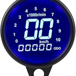 Motorcycle Speedometer,12V DC Universal Motorcycle LED Digital Speedometer Tachometer, Motorbike Speed Meter Gauge Oil Level Meter Voltmeter Voltage, Black Universal Motorcycle sp-picture-20