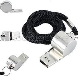 Generic Metal Whistle Referee Lifeguards Sports Blowing Whistles with Black Soft String-image-7