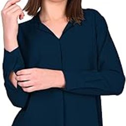 Women's Regular Fit Cotton Blend Full Sleeves Shirts with Wingtip Collar-picture-15