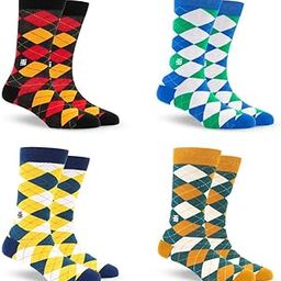 Men Premium Cotton Regular Socks Argyle Combo Of 4 (Color : Multicolor | Size: Uk 7-12 | Length: Crew)-picture-54