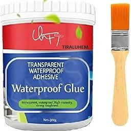 waterproof glue, Crack Seal Glue 300gm with Brush Transparent Waterproof Resin Epoxy for Roof Leakage Crack Seal Agent Roof Water Leakage Solution Water Proof Glue for Waterproofing (300 GM / 1 PACK)-11