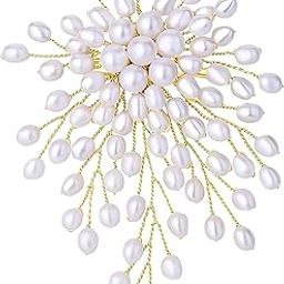 Gold Plated Pearl Veil Flower Brooch Cum Saree Pin For Women (Brooch0641) 1 Pc-41