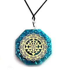 astroghar Shri yantra Laxmi Yantra Turquoise Crystal Chips Orgone pendant For Men And Women-picture-44