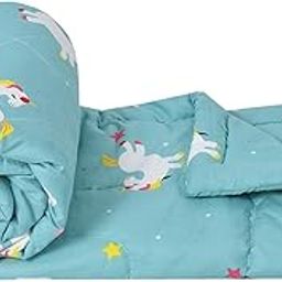 FRESH FROM LOOM Summer Collection Single Bed Blanket for Kids | Cartoon Printed Dohar for Kids Boy & Girls | Soft Children Comforters | Summer Blanket (60x90 in | Aqua Unicorn)-image-106