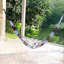 Portable Cotton Rope Hammock Swing for Outdoor & Indoor Use – Multicolor Striped Travel Sleeping Bed for Camping, Garden, Balcony & Tree Hanging | Lightweight & Durable jhulna for Adults-image-30