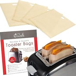 CooksInnovations Reusable Toaster Bags - 4 Pack Non Stick Non Porous Teflon Toaster Bags for Grilled Cheese Sandwiches, Pizzas, Sausage Rolls, Chicken Nuggets, Paninis, Bacon Strips - BPA & PFOA Free-image-13