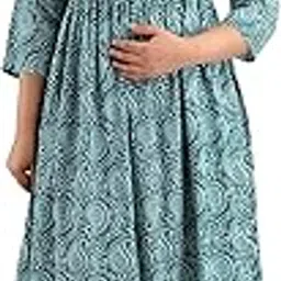 celebravo Women's Paisley Printed Rayon Maternity and Feeding Kurta-picture-1