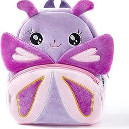 School Bag for Kids Boys and Girls, 14 Inch Small Backpack for Kid, 2-6 Year Old, Toddler, Unisex, Picnic, Casual, Travel, Birthday,Gift For Kids (Butterfly Purple)-image-2