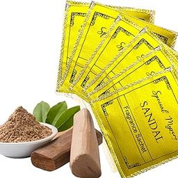 Mysore Sandalwood Fragrance Sachets (6 Pack) | Natural Sandalwood Powder | Eco-Friendly Cloth Pouch | Long-Lasting Freshener for Wardrobe, Closet, Drawers, Purses, Handbags, Clothes, Sarees & Dresses-picture-29