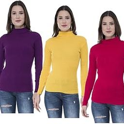 ? Womens Solid Wool Warm Full Sleeves High Neck/Inner/Skivvy for Winter (Pack of 4)-image-66